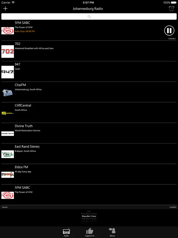 Johannesburg Radio: iPad app screen 8