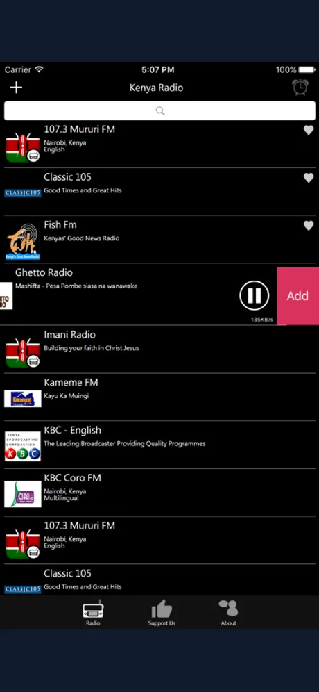 Kenyan Radio: iPhone app screen 4