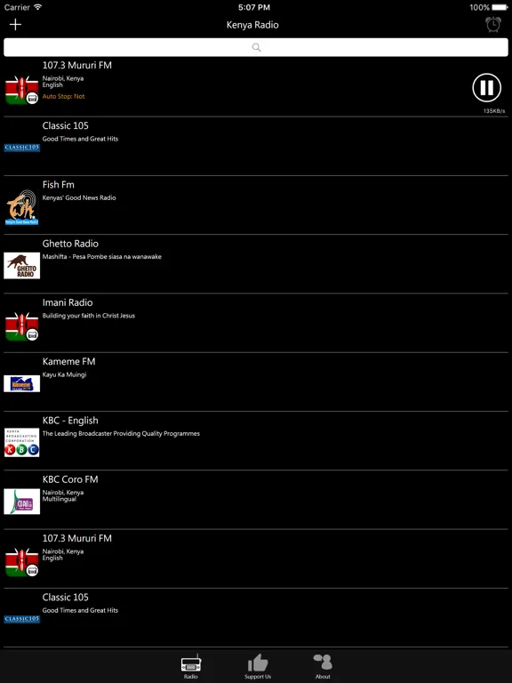Kenyan Radio: iPad app screen 7