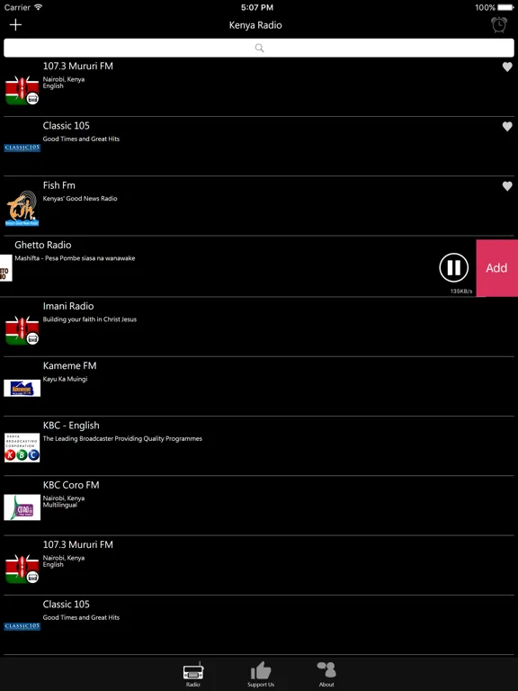 Kenyan Radio: iPad app screen 9