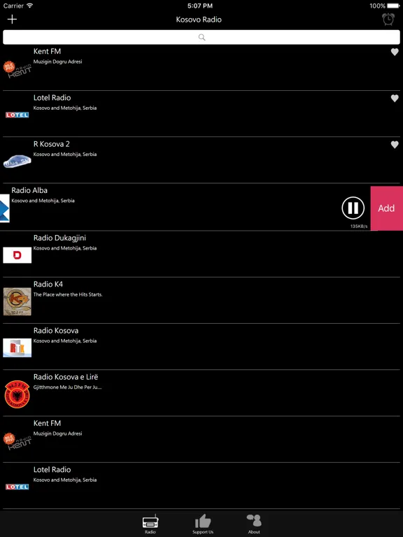 Kosovar Radio: iPad app screen 9