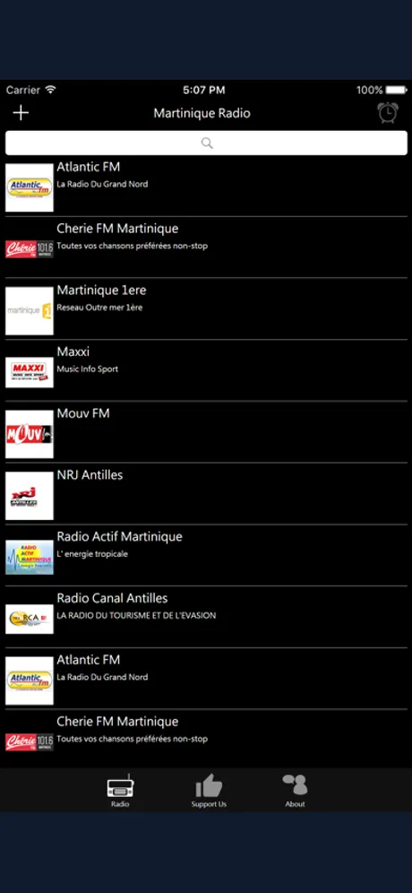 Martinican Radio: iPhone app screen 1