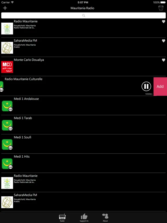 Mauritania Radio: iPad app screen 9