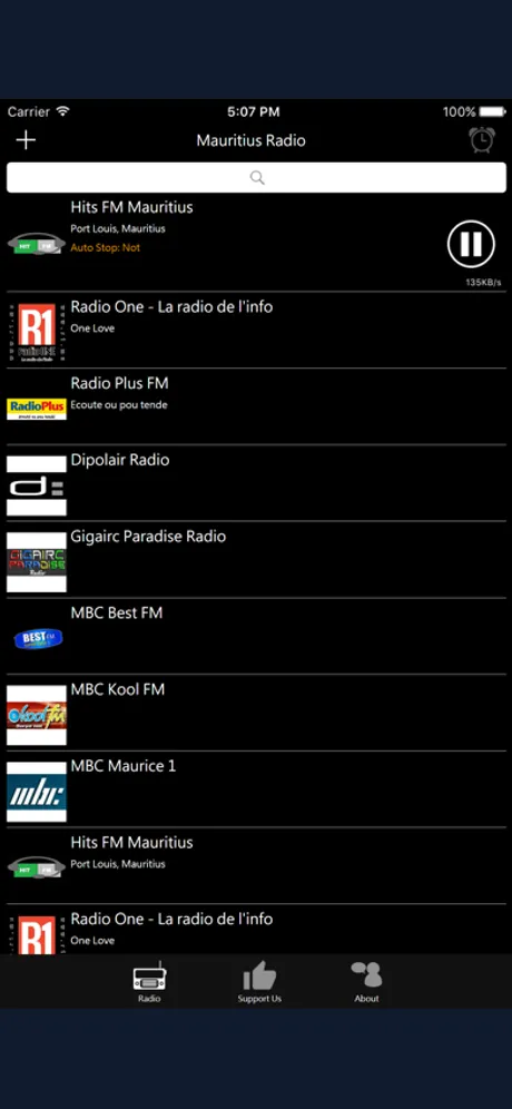 Mauritian Radio: iPhone app screen 2