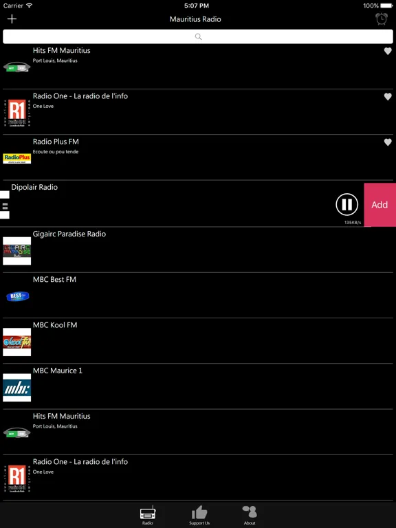 Mauritian Radio: iPad app screen 9