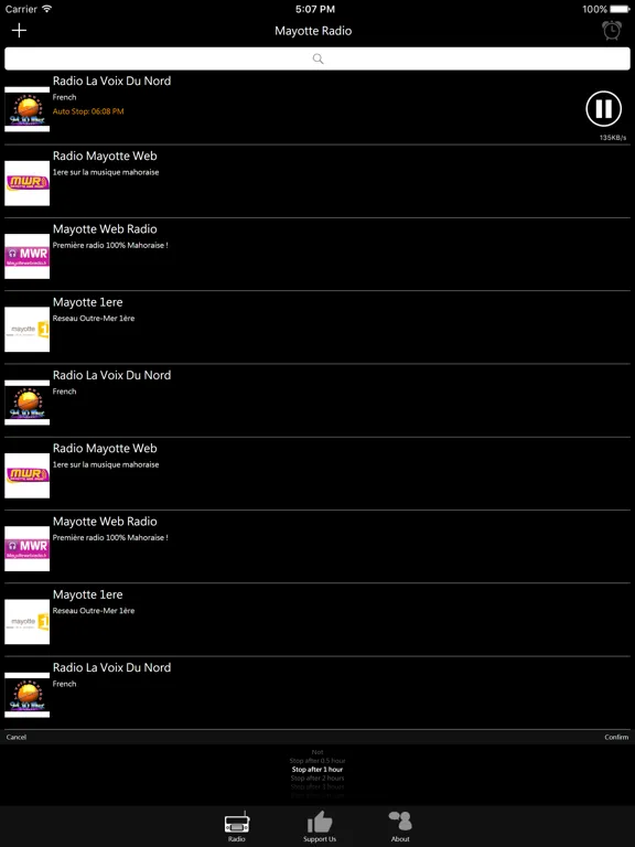 Mayotte Radio: iPad app screen 8