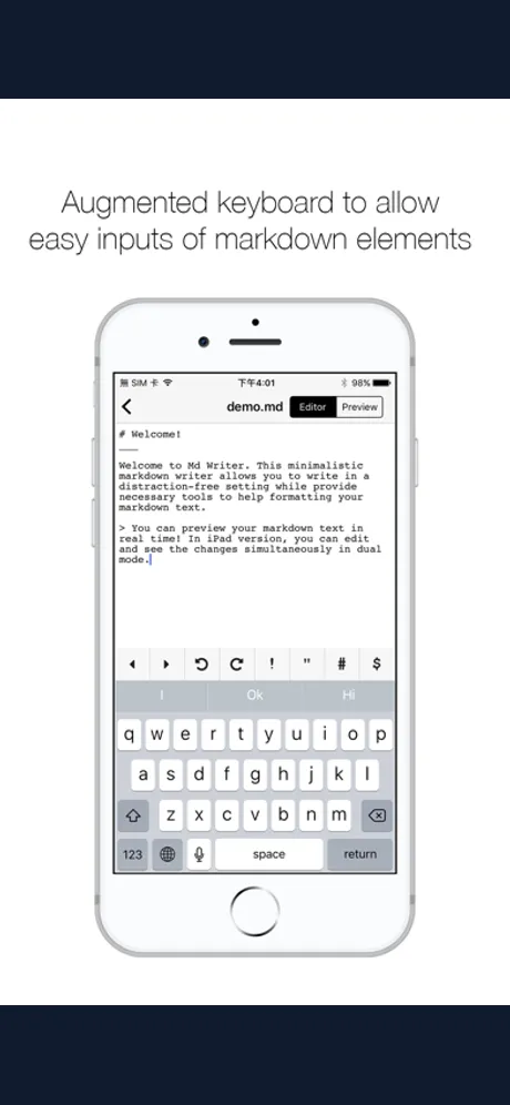 md writer: iPhone app screen 4