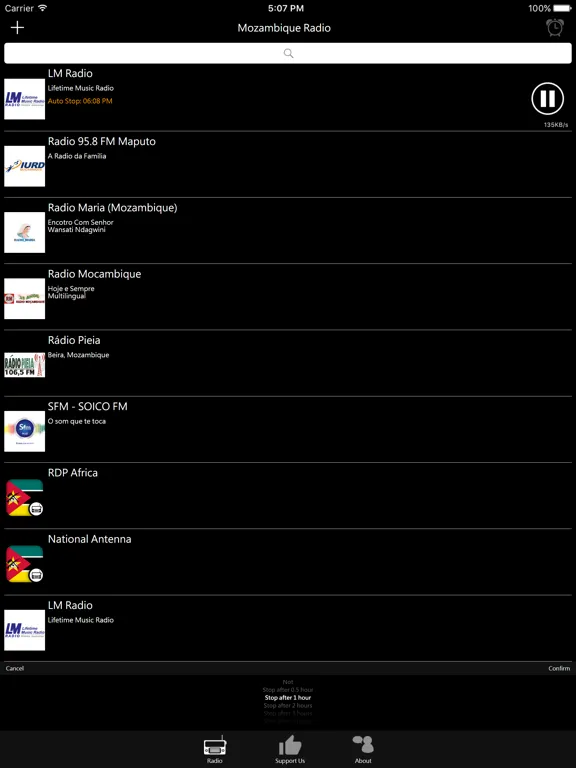 Mozambique Radio: iPad app screen 8