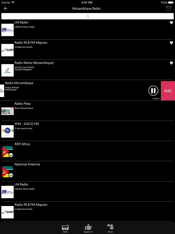 Mozambique Radio: iPad app screen 9