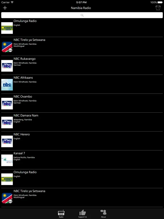 Namibia Radio: iPad app screen 6