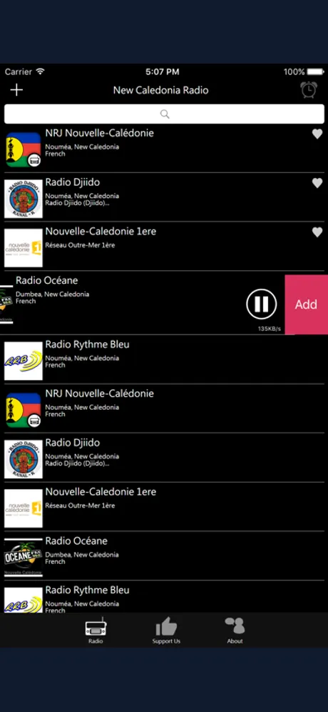 New Caledonia Radio: iPhone app screen 4
