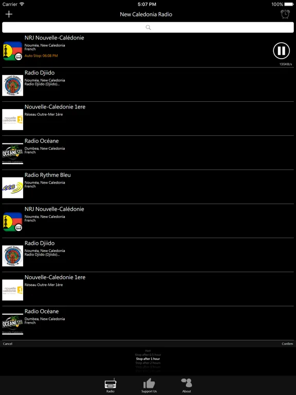 New Caledonia Radio: iPad app screen 8