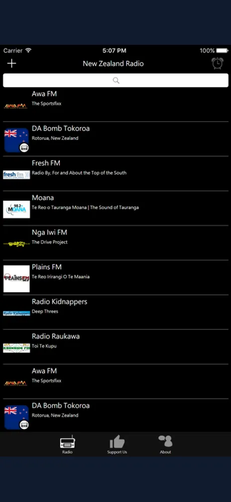 New Zealander Radio: iPhone app screen 1