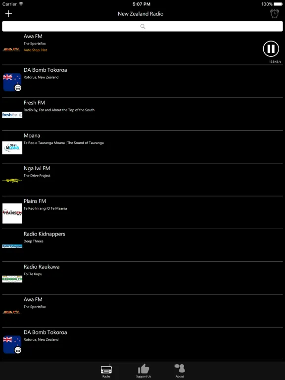 New Zealander Radio: iPad app screen 7
