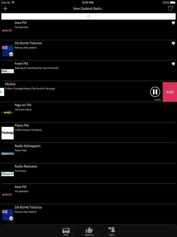 New Zealander Radio: iPad app screen 9