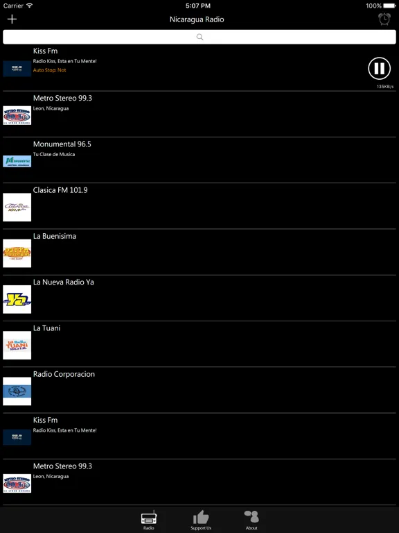 Nicaraguan Radio: iPad app screen 7