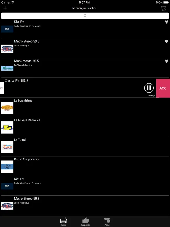 Nicaraguan Radio: iPad app screen 9