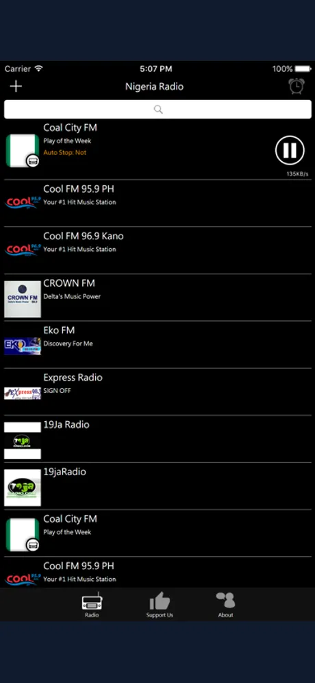 Nigerian Radio: iPhone app screen 2