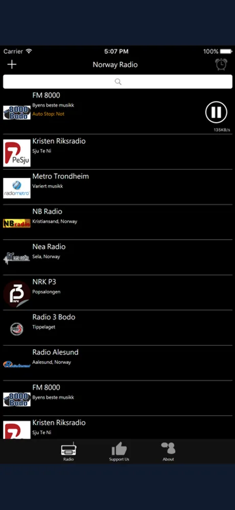 Norwegian Radio: iPhone app screen 2