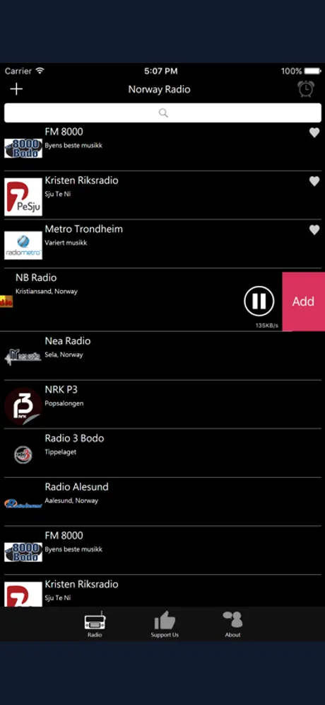 Norwegian Radio: iPhone app screen 4