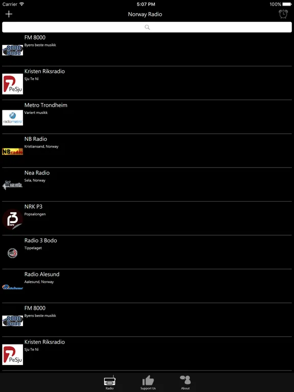 Norwegian Radio: iPad app screen 6