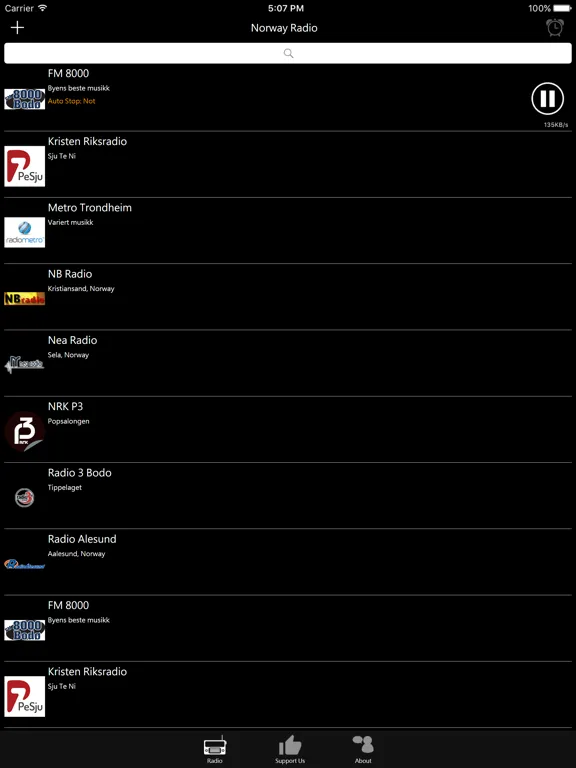 Norwegian Radio: iPad app screen 7