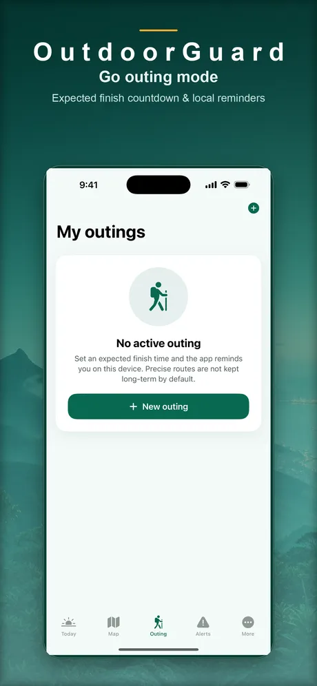 OutdoorGuard: app screen 4