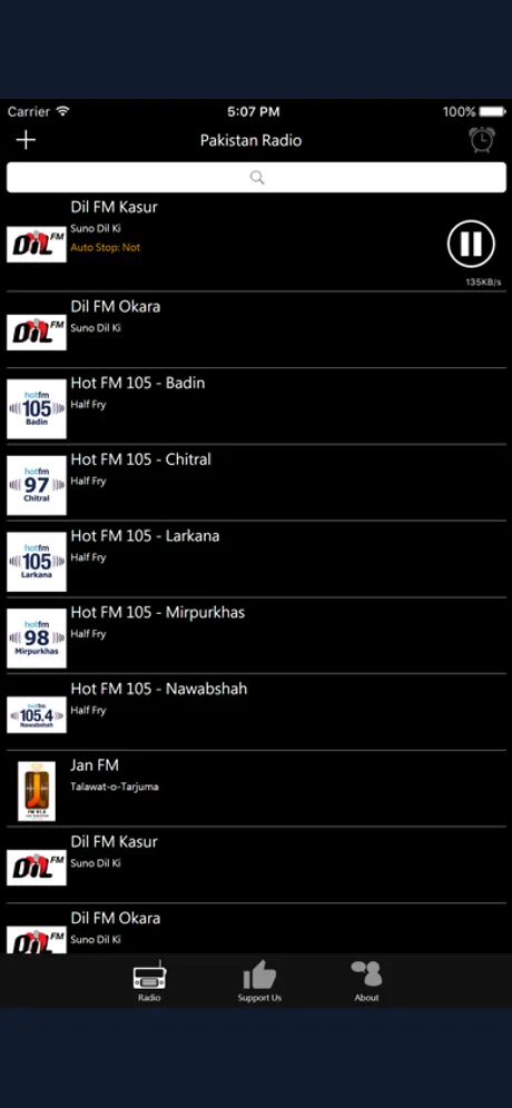 Pakistani Radio: iPhone app screen 2