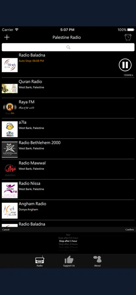 Palestinian Radio: iPhone app screen 3