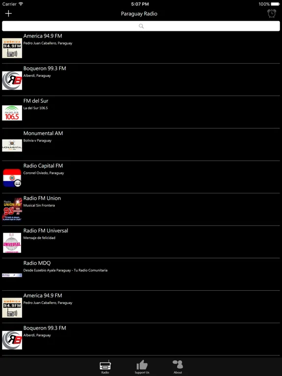 Paraguayan Radio: iPad app screen 6