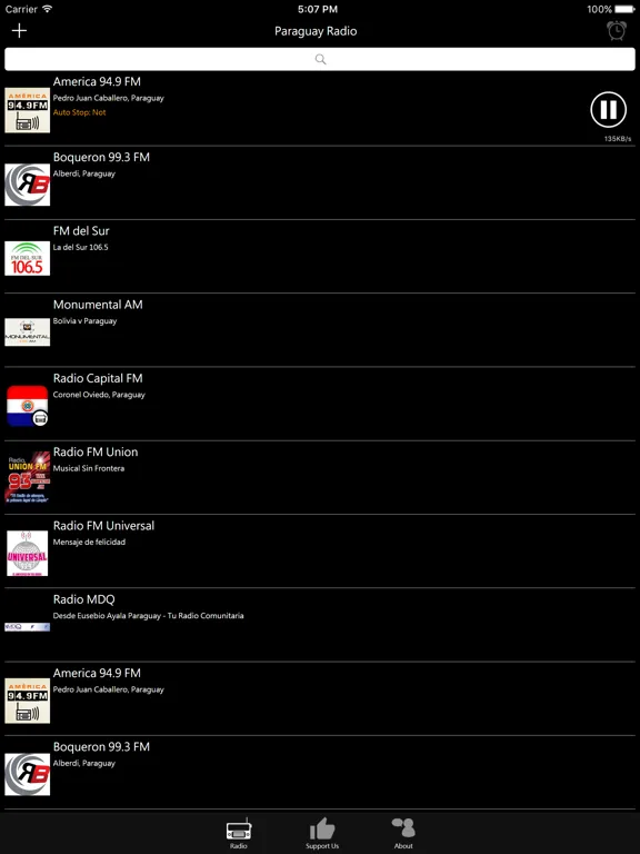 Paraguayan Radio: iPad app screen 7