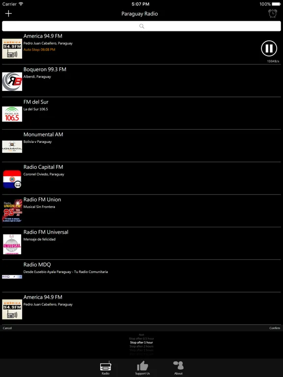 Paraguayan Radio: iPad app screen 8