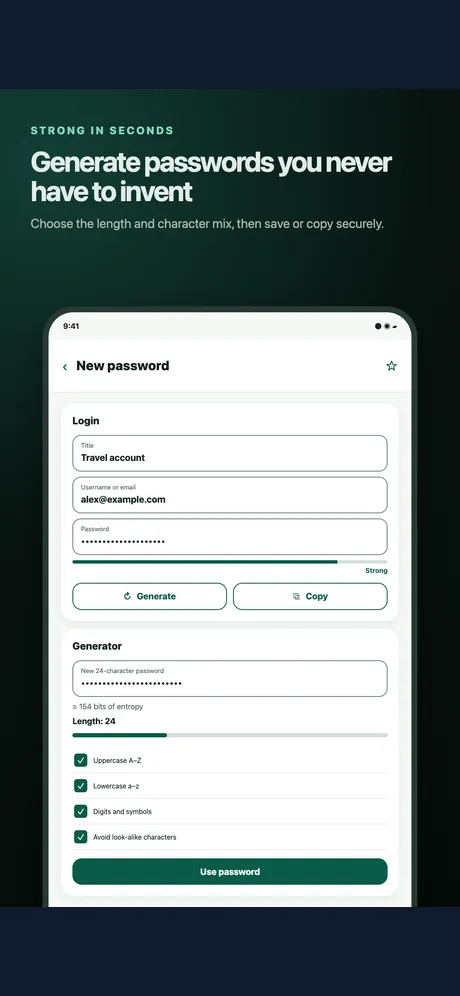 Passwords Locker：應用程式畫面 2