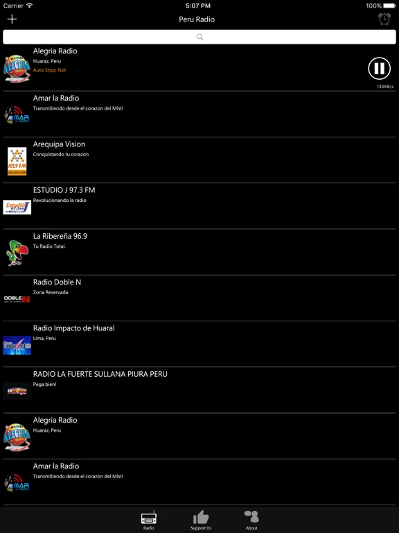 Peruvians Radio: iPad app screen 7