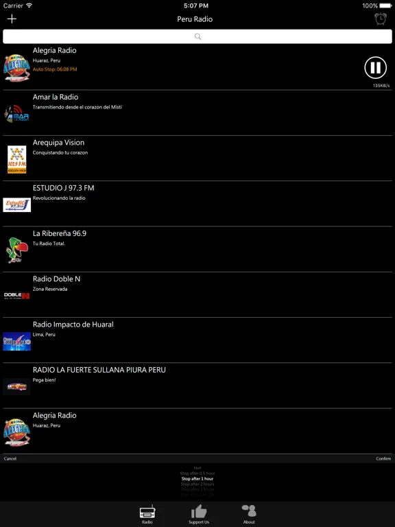Peruvians Radio: iPad app screen 8