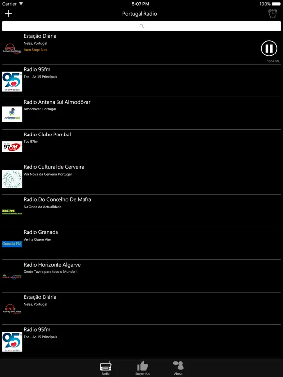 Portuguese Radio: iPad app screen 7