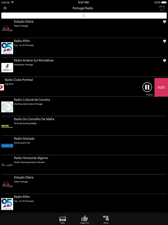Portuguese Radio: iPad app screen 9