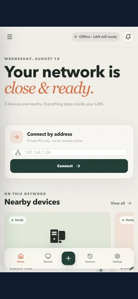LAN-ready home with nearby QuietLAN devices.