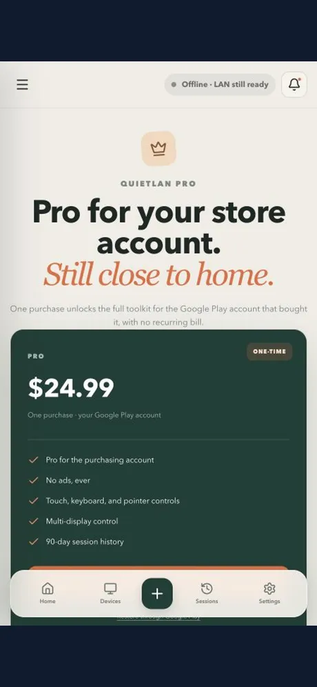 QuietLAN Pro 可移除廣告並解鎖 Pro 工具。