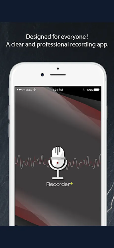 Recorder+: Android app screen 1