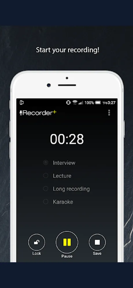 Recorder+ 錄音工具：Android 應用程式畫面 3