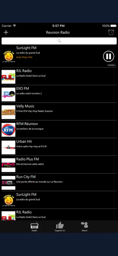 Reunion Radio: iPhone app screen 2