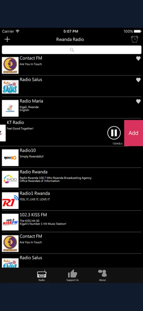 Rwanda Radio: iPhone app screen 4