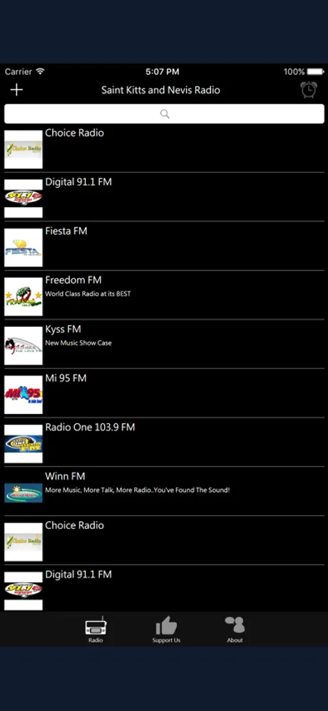 Saint Kitts and Nevis Radio: iPhone app screen 1