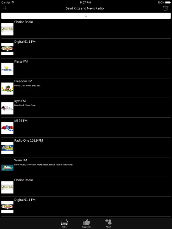 Saint Kitts and Nevis Radio: iPad app screen 6