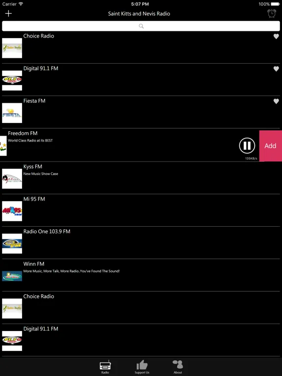 Saint Kitts and Nevis Radio: iPad app screen 9