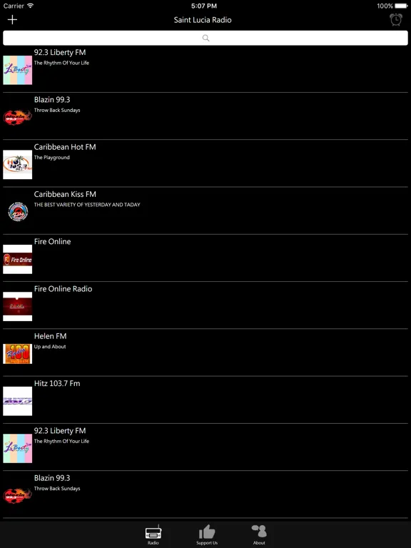 Saint Lucian Radio: iPad app screen 6