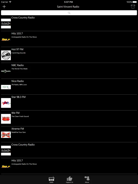 Saint Vincent Radio: iPad app screen 6