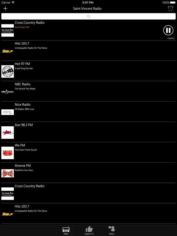 Saint Vincent Radio: iPad app screen 7