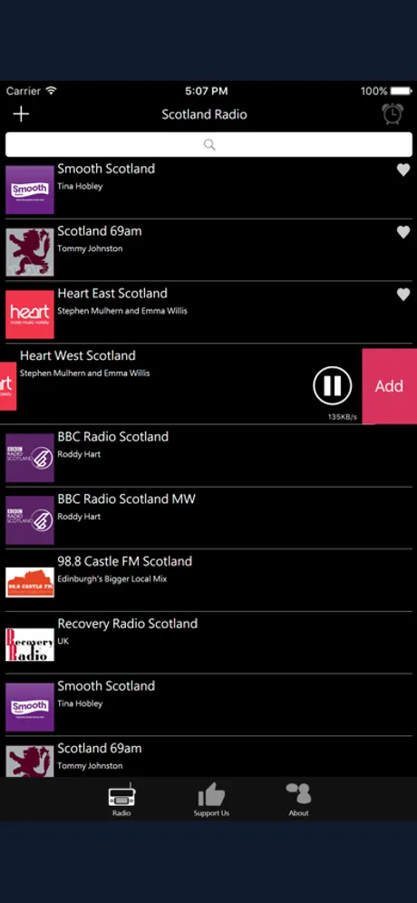 Scottish Radio: iPhone app screen 4